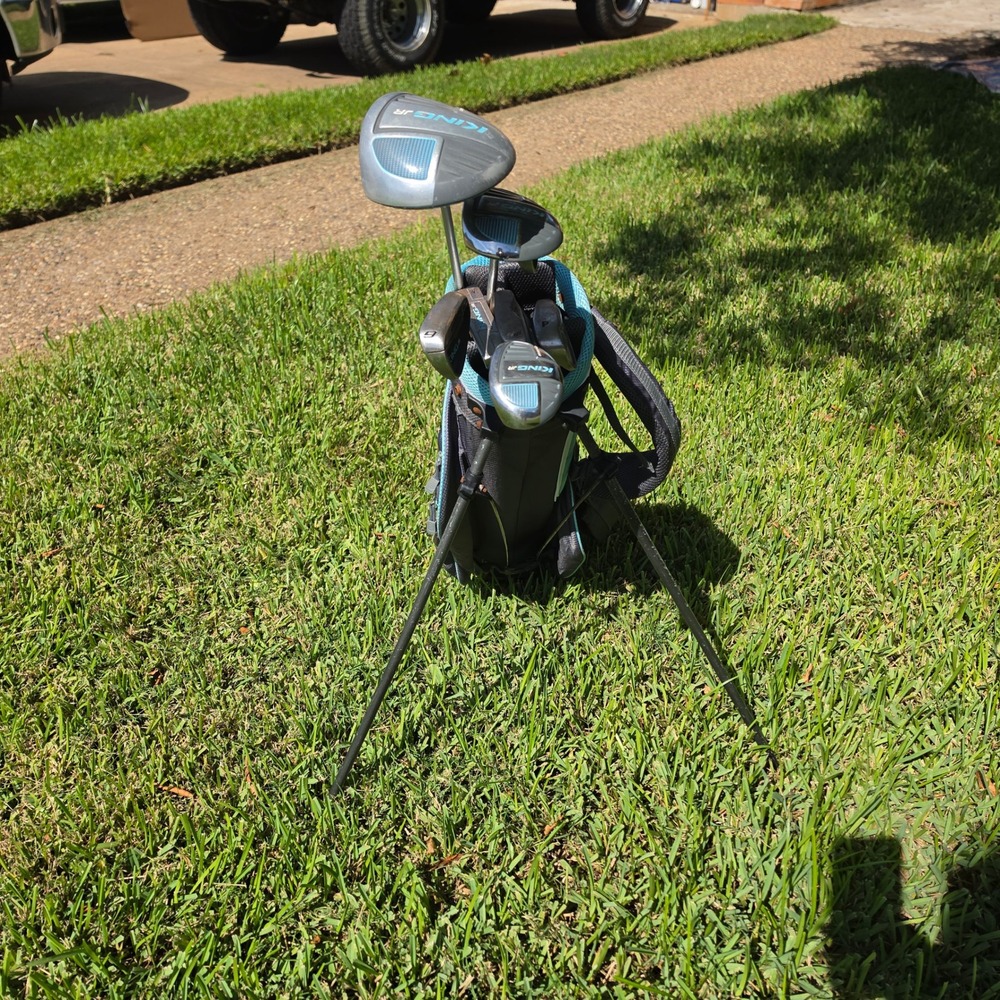 Cobra King Jr Junior Golf Club Set with Stand Bag Black Teal 7 Piece Set - Picture 6 of 12